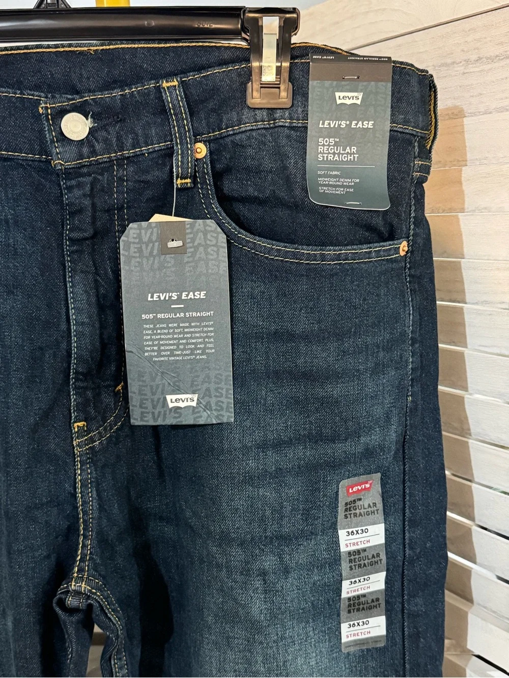 Men's Levi’s 505 Dark Blue Straight-Leg Jeans- 36x30 NWT
